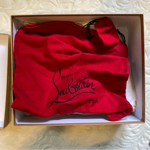 Christian Louboutin Nude Patent Leather Lady Peep Toe Platform Pumps - Picture 9 of 15